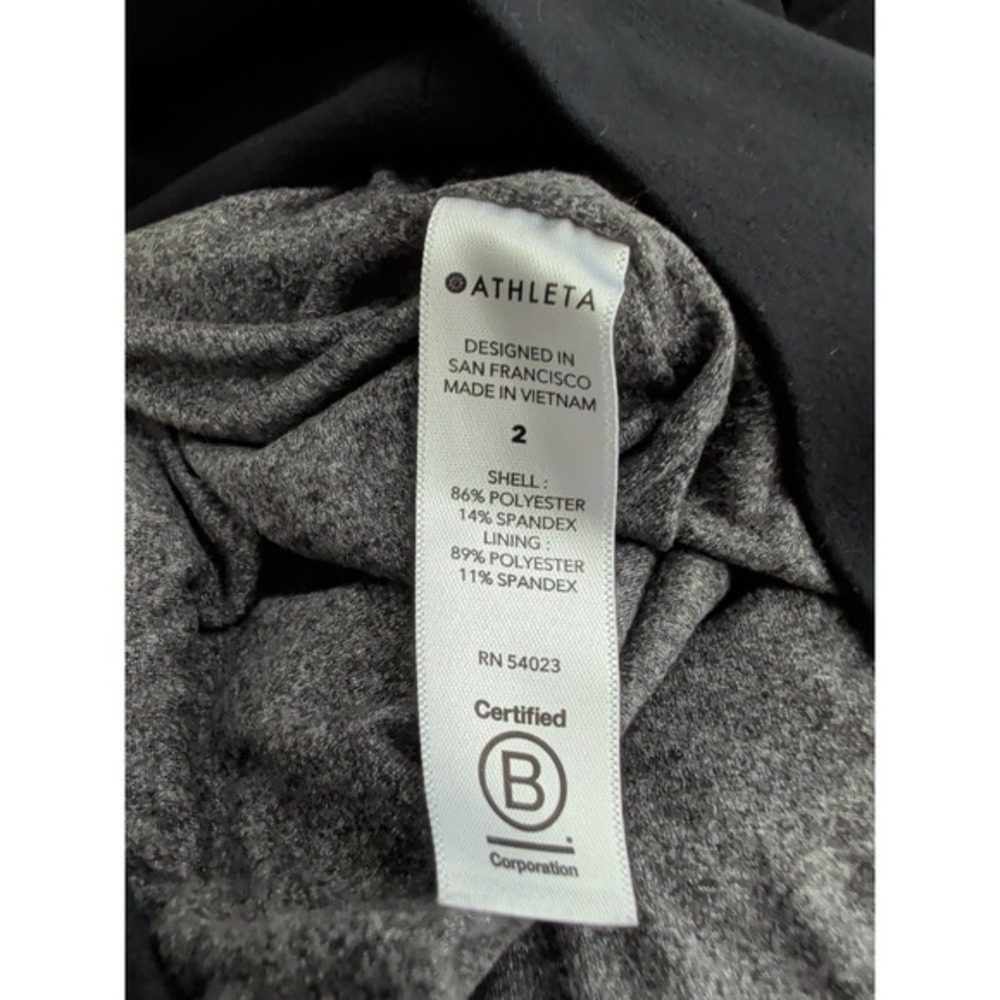 Athleta Attitude Lined Mid Rise Jogger Pant Black Size 2 Stretch Ruched Leg - Picture 8 of 8